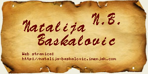 Natalija Baškalović vizit kartica